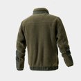 thumbnail image 3 of Mens Plain Fleece Jacket Full Zip-Up Pocket Work Outdoor Warm Stand Collar Coat, 3 of 8