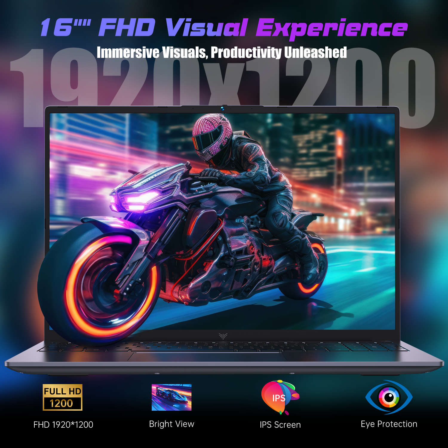 Laptop 16" FHD Gaming Laptop AMD Ryzen 9 6900HX 16GB LPDDR5 512GB NVMe SSD Windows 11 Pro Backlit Keyboard WiFi 6