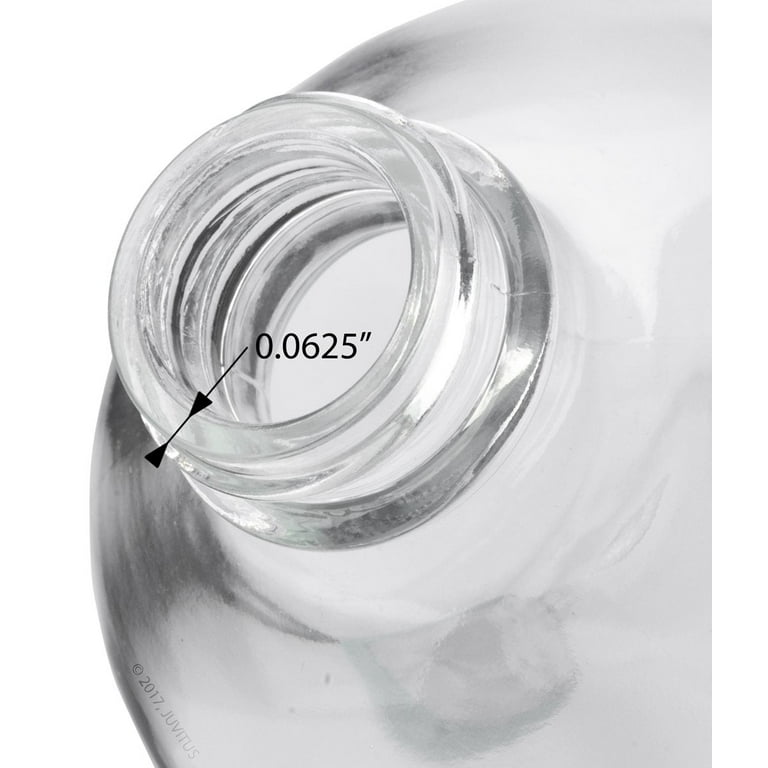  JUVITUS 16 oz Clear Glass Boston Round Bottles with