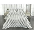 thumbnail image 2 of Ambesonne Floral Quilted Coverlet 3 Pcs, Modern Bouquet Leaves Blooms, King Size, Grey and Dark Peach, 2 of 4
