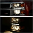 thumbnail image 4 of DNA Motoring For 2014-2015 Chevy Silverado LED DRL Smoked Amber Projector Headlight Lamps Pair, 4 of 6