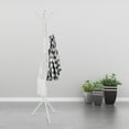 thumbnail image 4 of Metal Coat Rack Standing Coat Tree 12 Hooks Hanger for Hat Clothes,69 Inch White, 4 of 7