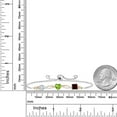 thumbnail image 3 of Gem Stone King 925 Silver and 10K Yellow Gold Green Peridot Red Garnet and Lab Grown Diamond Tennis Bracelet for Women By Keren Hanan (2.19 cttw, Adjustable up To 9 inch), 3 of 4