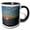 Black/White, variant on 3drose, Image of Sunrise Over Ocean, 11oz Two-tone Green Mug