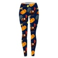 thumbnail image 4 of Thanksgiving Turkey Pumpkin Wheat Print High Waisted Tight Fitting Sports Leggings For Women, 4 of 5