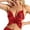 Red, variant on Women Strappy Bras Crop Top Sparkly Butterfly Sequins Sexy Backless Camisole