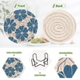 thumbnail image 4 of Flowers Floral 6 Pcs Drink Coasters with Holder Absorbent Coasters Woven Coasters for Drinks Table Desk Protection Home Decor, 4 of 7
