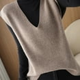 thumbnail image 4 of DHFJKG Womens Knitted Sweater Vests Layering Top Deep V Neck Solid Color Sleeveless Tunic Pullover Loose Fit Stylish Tops, 4 of 5