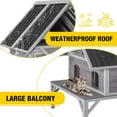 thumbnail image 4 of Aivituvin Large Outdoor Cat House Weatherproof 2-Story Wooden Feral Cat Shelter Cat Condo for Winter with Waterproof Roof, Large Porch Balcony, Escape Doors (Easy-Access Design), 4 of 8
