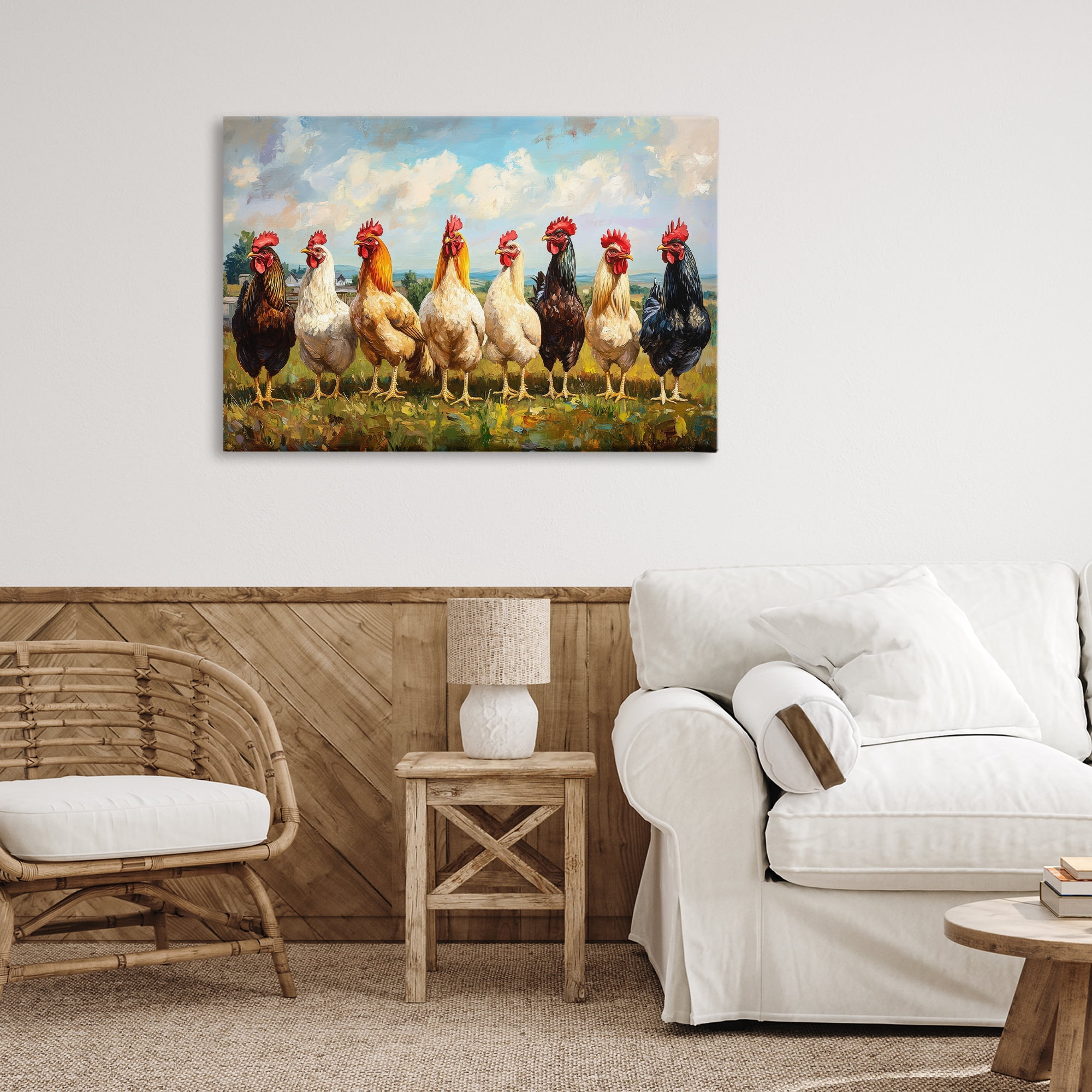 Stupell Industries Chicken Brood on Horizon Canvas Wall Art, design by Petal Prints Design