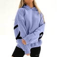 thumbnail image 2 of Fashiona Women's Letter Print Loose Pullover Hooded Sweatshirt Tops, 2 of 5