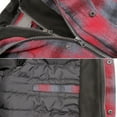 thumbnail image 3 of vkwear Men's Quilted Lined Cotton Plaid Flannel Layered Hoodie Jacket (Red, XL), 3 of 3