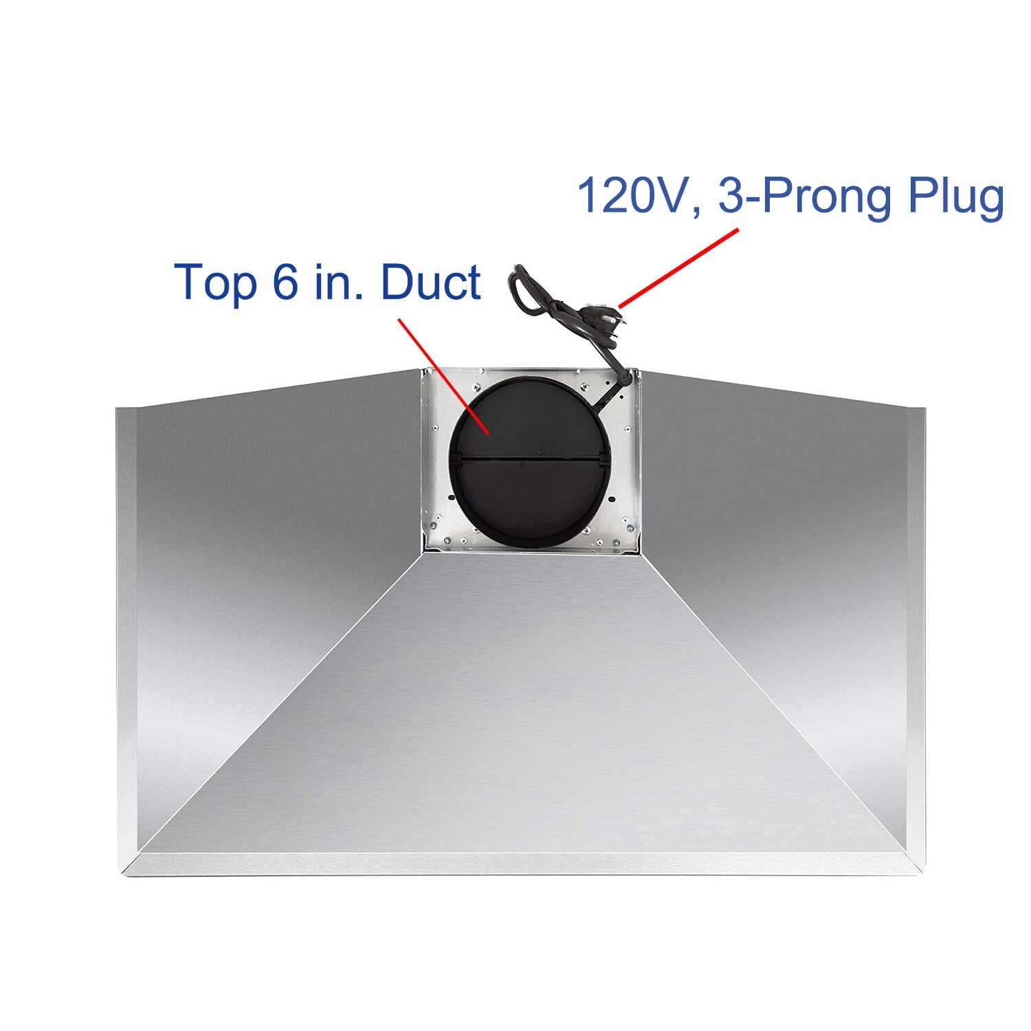 Joeaonz 30-Inch Chimney Hood with Stainless Steel Filters & LED Lighting