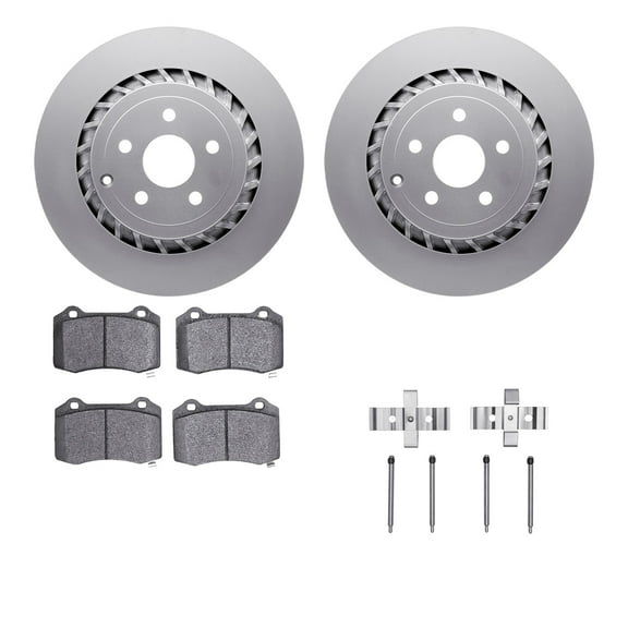 Dynamic Friction Company Rear Geospec Brake Rotors with Ultimate Duty Performance Brake Pads includes Hardware 4412-47004