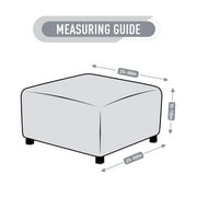TAOCOCO Ottoman Cover Rectangular Storage Ottoman Slipcovers Stretch Footrest Stool Protect Covers Light Gray