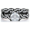 thumbnail image 3 of JeenMata Conjunto Nupcial de Moissanita de Corte Redondo de 1,25 Quilates - Conjunto Nupcial - Anillo Infinito - Anillo para Siempre - Anillo de Promesa - Oro Negro de 18 K sobre Plata, 3 of 6