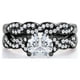 thumbnail image 3 of Conjunto nupcial JeenMata de moissanita de corte redondo de 1,25 quilates - Conjunto nupcial - Anillo infinito - Anillo para siempre - Anillo de promesa - Chapado en oro negro, 3 of 6
