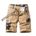thumbnail image 2 of Homeyce Men's Cargo Shorts Multi-Pocket Elastic Waistband Short Pants Drawstring Ripstop Straight Leg Camo Cargo Pants Relaxed Fit Outdoor Hiking Camo Stretch Beach Shorts,Brown 2XL, 2 of 5