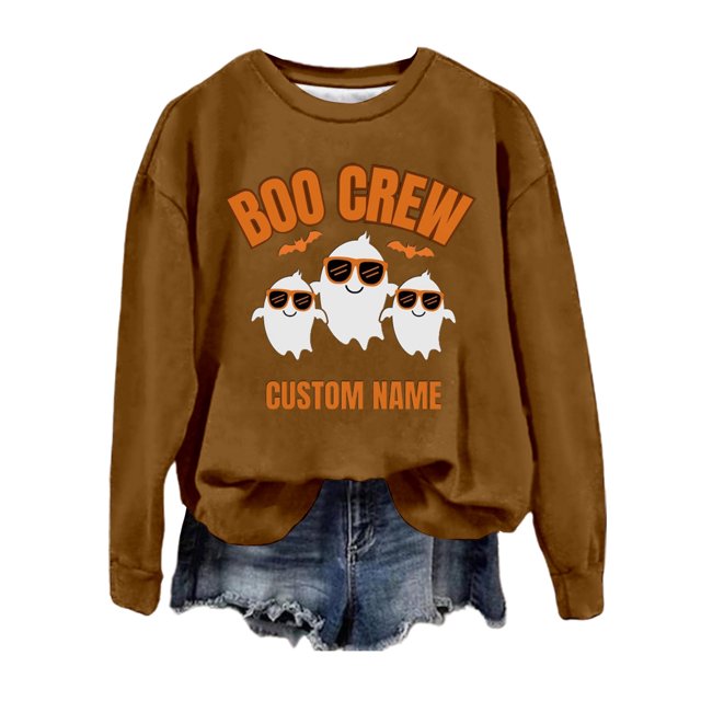 VBARHMQRT Sweat à Capuche pour Femmes Zip Imprimé Manches Longues Léger Col Rond Pull Graphique Blouses Amples