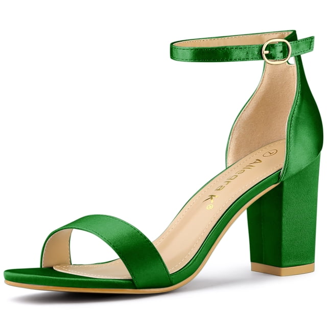 Sandalias tacones Chunky Allegra K de satén oscuro 36