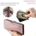 thumbnail image 6 of Allytechgroup for iPhone 11 Wallet Case with Card Slot, RFID Blocking PU Leather Flip Stand Phone Case with Lanyard Shoulder Strap for Women Girls Shockproof Protective Bumper, Rosegold, 6 of 8