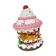 thumbnail image 2 of jifeng LED Lighted Christmas Village Figurine Christmas Gift Decorative Statue Desktop Cake Shop, 2 of 9