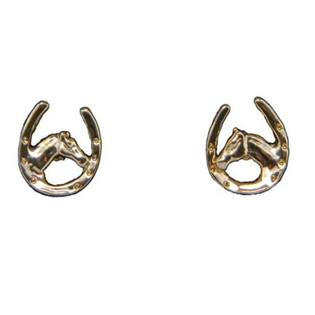 - exselle 246199p horse head in horseshoe earrings platinum plate