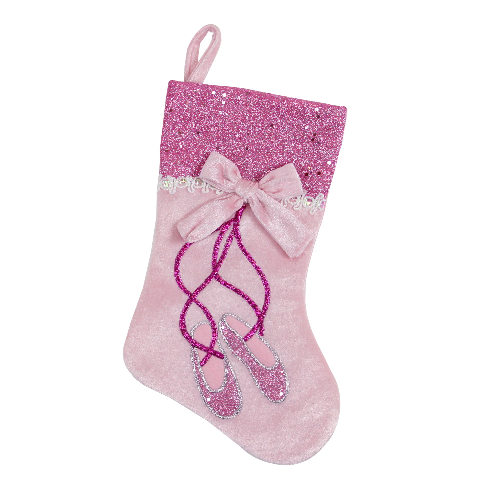Girls Pink Satin Ballet Small Mirror Christmas Stocking Gift By Katz MR-7581 