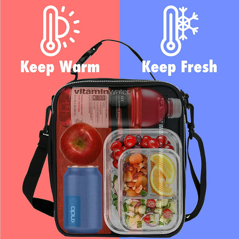 Opux Insulated Lunch Bag, Soft Lunch Box for School Kids Boys Girls, Leakproof Small Lunch Pail for Adult Men Women, Reusable Compact Lunchbox Lunch