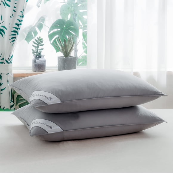 Plumas de ganso Pillows Eastwarm, tamaño queen, 100% algodón