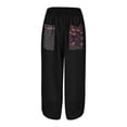 thumbnail image 4 of Pantalon Large en Lin pour Femmes Ample Fuselé Court Taille Élastique, 4 of 5