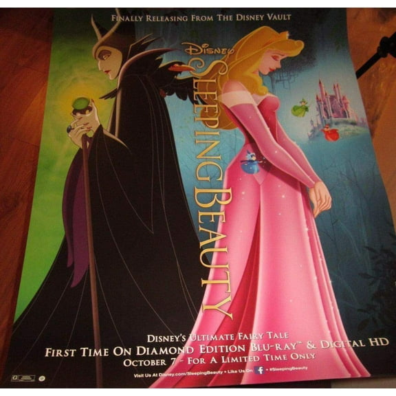 Sleeping Beauty movie 2014 Diamond Edition Disney Blu Ray and DVD 22x28 poster