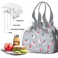 thumbnail image 4 of Unicorn Princess Castle Pattern Drawstring Lunch Bag Women - Drawstring Lunch Bag Insulated for Work Office - Stain-Resistant Large Lunchbags for Women with Multi-Pockets, 4 of 6