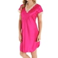 thumbnail image 1 of Robe de Nuit Charmeuse Charmante pour Femmes Shadowline 4503 (Fuchsia 2X), 1 of 4