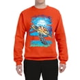 thumbnail image 2 of Swimming Sea Turtle Animal Lover Unisex Crewneck Graphic Sweatshirt, Orange, X-Large, 2 of 3
