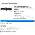 thumbnail image 2 of Front Alignment Camber Kit - Compatible with 2008 - 2014 Dodge Avenger 2009 2010 2011 2012 2013, 2 of 2