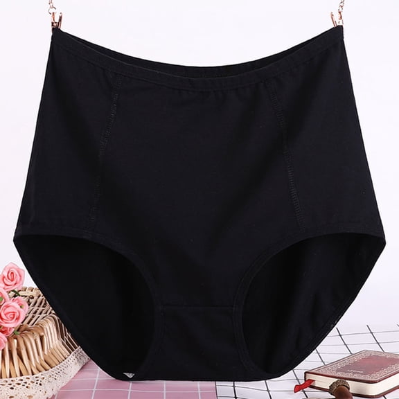 Period Underwear for Women, Leak Proof Underwear, Menstrual Panties, Ladies Underwear, High Waisted Underwear for Women Made of Rayon Medium Waist Plus Size Underwear, Black XXL