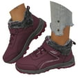 thumbnail image 3 of CAICJ98 Women Boots Winter Warm Lined Ankle Boots Waterproof Outdoor Hiking Shoes Winter Boots for Women (Wine,Size 6.5), 3 of 9
