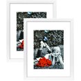 thumbnail image 2 of Tasse Verre 11x14 "marcos de imágenes con ganchos de colgantes de dientes de sierra de vidrio y preinstalados, alfombrilla ancha opcional para fotos de 8" x 10 ", conjunto de 2 (11" x 14 ", blanco) Tasse Verre Ver descripción, 2 of 2