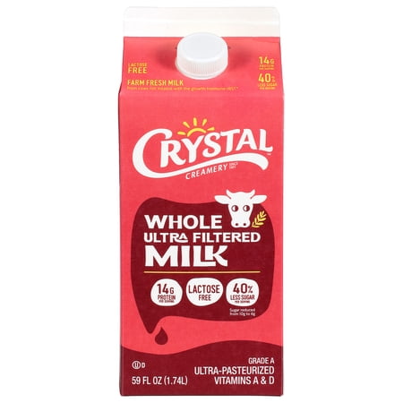 Crystal Creamery Ultra Filtered Vitamin D Whole Milk, 59 fl oz Carton