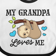 thumbnail image 4 of Inktastic My Grandpa Loves Me with Sloth and Hearts Boys or Girls Baby Bib, 4 of 4