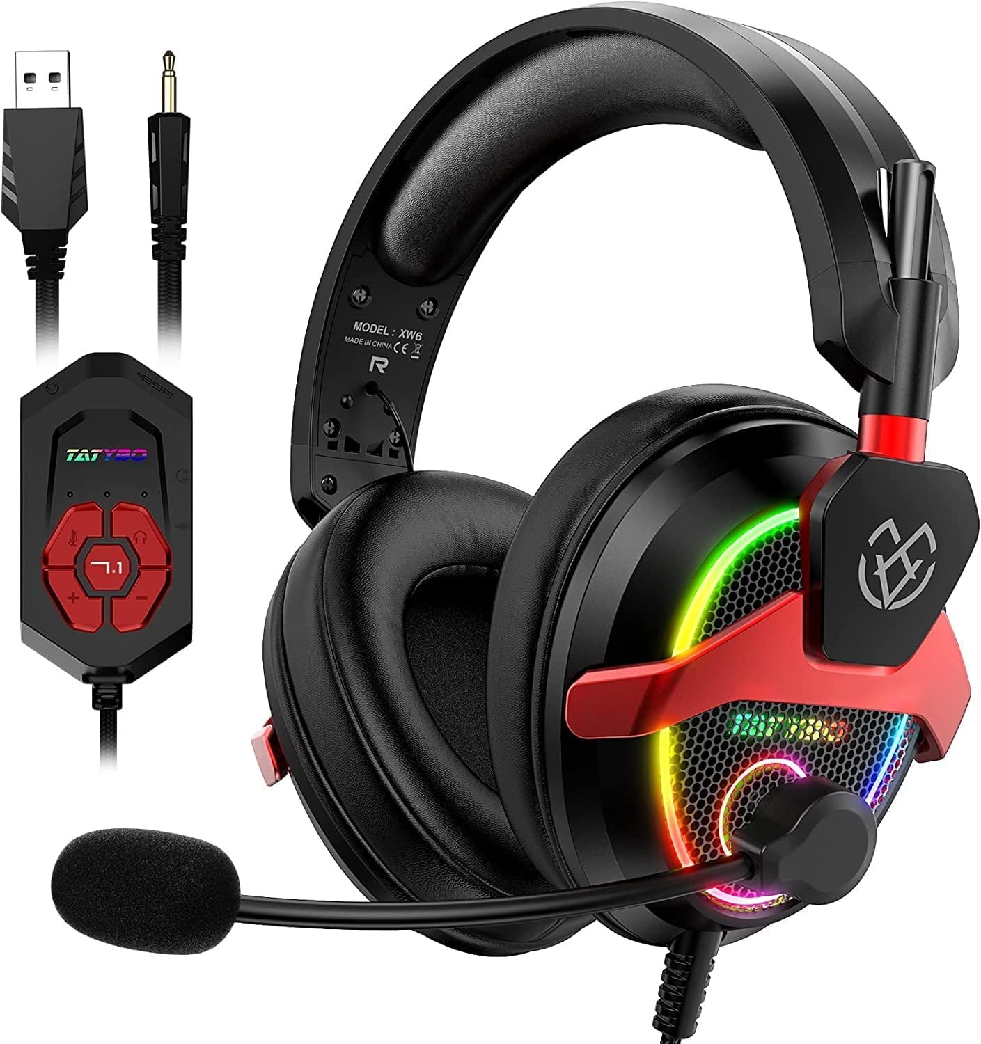 Anzai Leidingen Alice Tatybo 7.1 Gaming Headset for PS4 PS5 PC Xbox One Switch with Noise  Cancelling Mic Gaming Headphones - Walmart.com