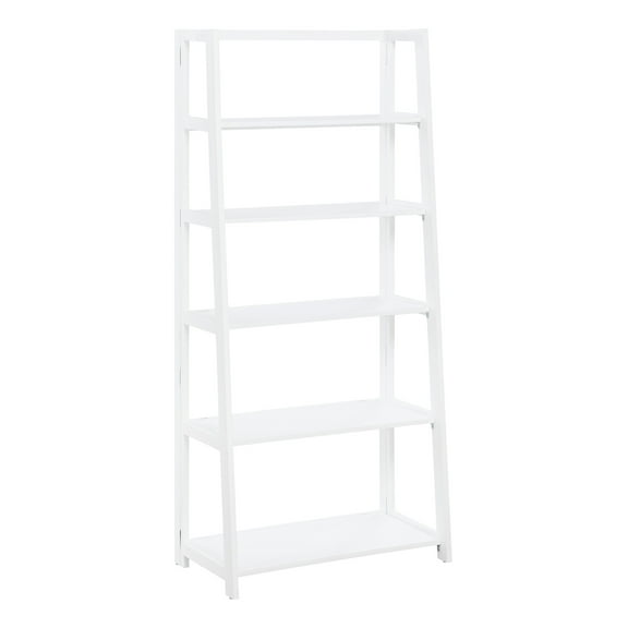 Bayfront 5-Self Folding Bookcase in Willow White Wood Finish