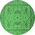 thumbnail image 1 of Ahgly Company Indoor Round Oriental Emerald Green Industrial Area Rugs, 8' Round, 1 of 4