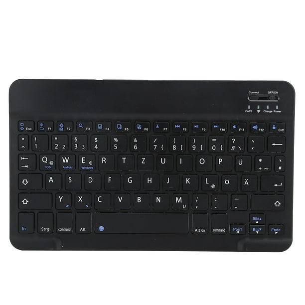 Ccdes Teclado inalámbrico, teclado alemán ultrafino de 10 pulgadas para computadoras portátiles para teléfonos inteligentes para computadoras de escritorio para tabletas