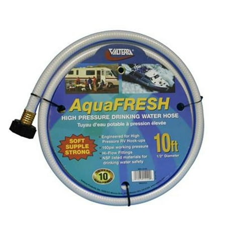 W015120 Fresh Water Hose, White, 0.5 In. X 10 Ft.
