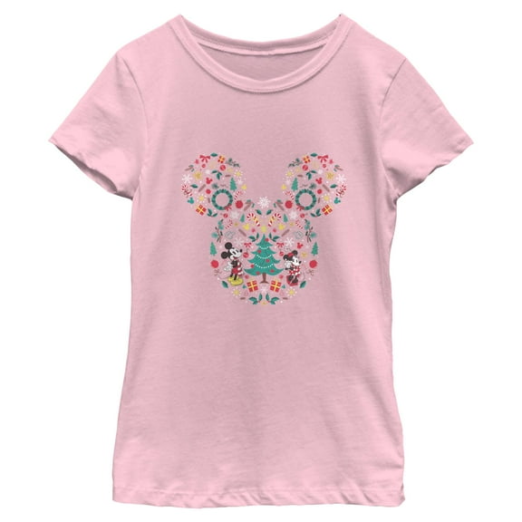 Girls Mickey & Friends Christmas Wonderland Icon Collage T Shirt