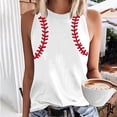 thumbnail image 3 of STETMN Women's Summer Baseball Tank Top Game Day Loose Tee Casual Crewneck Workout Camisole, 3 of 5