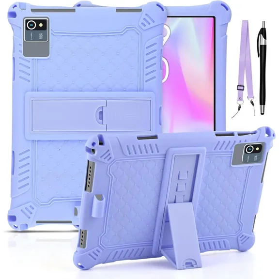 Okaysea 10.1 inch Silicone Tablet Case with Stylus Pen & Shoulder Strap, Moderness 10.1" Case, Soft Portable Protective Cover for QunyiCO 10.1, Azeyou Tab 6 10 inch