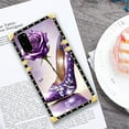thumbnail image 6 of FKBRCL4U Compatible with Samsung Galaxy S20 Case, High Heeled Purple Diamond Rose Luxury Golden Decoration for Girl Women Soft TPU Shockproof Protective Hard PC Back, 6 of 7